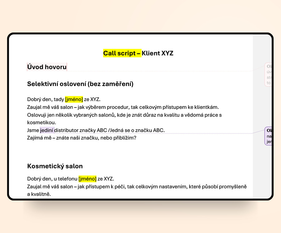 Jak připravíme call script?
