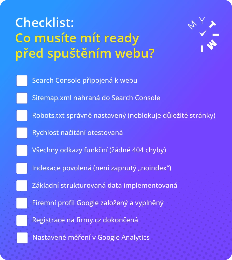 Checklist: Co musíte mít ready před spuštěním webu?