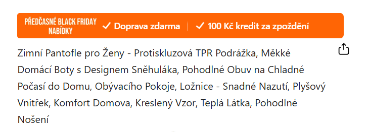 SEO optimalizace e-shopu – ukázka chybného použití klíčových slov v pojmenování (H1) produktu
