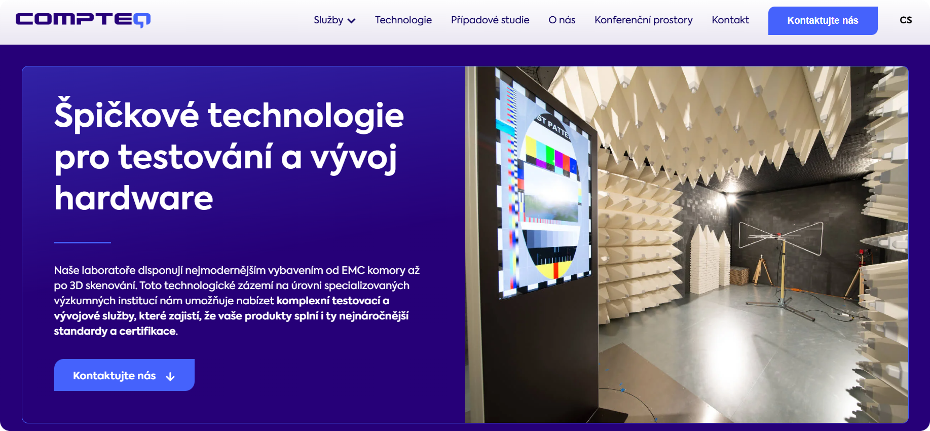 Ukázka, jak vypadá hotový web