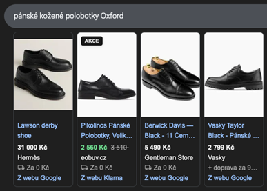 Ukázka výsledků v SRPu