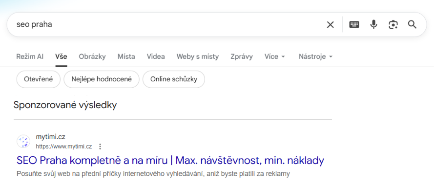 Ukázka toho, co je online PPC reklama