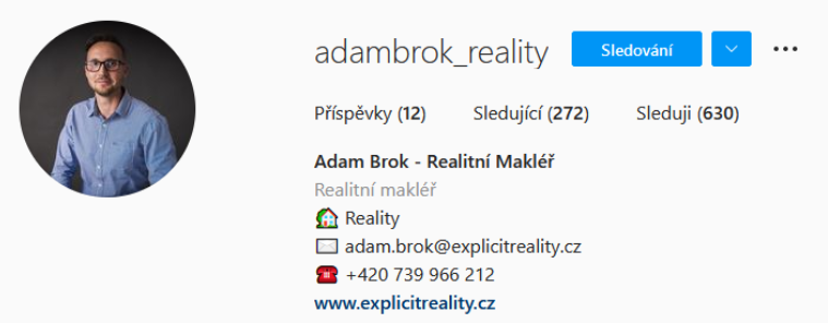 Adam Brok Instagram bio