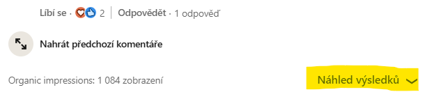 Instrukce, jak si zobrazit náhled výsledků.