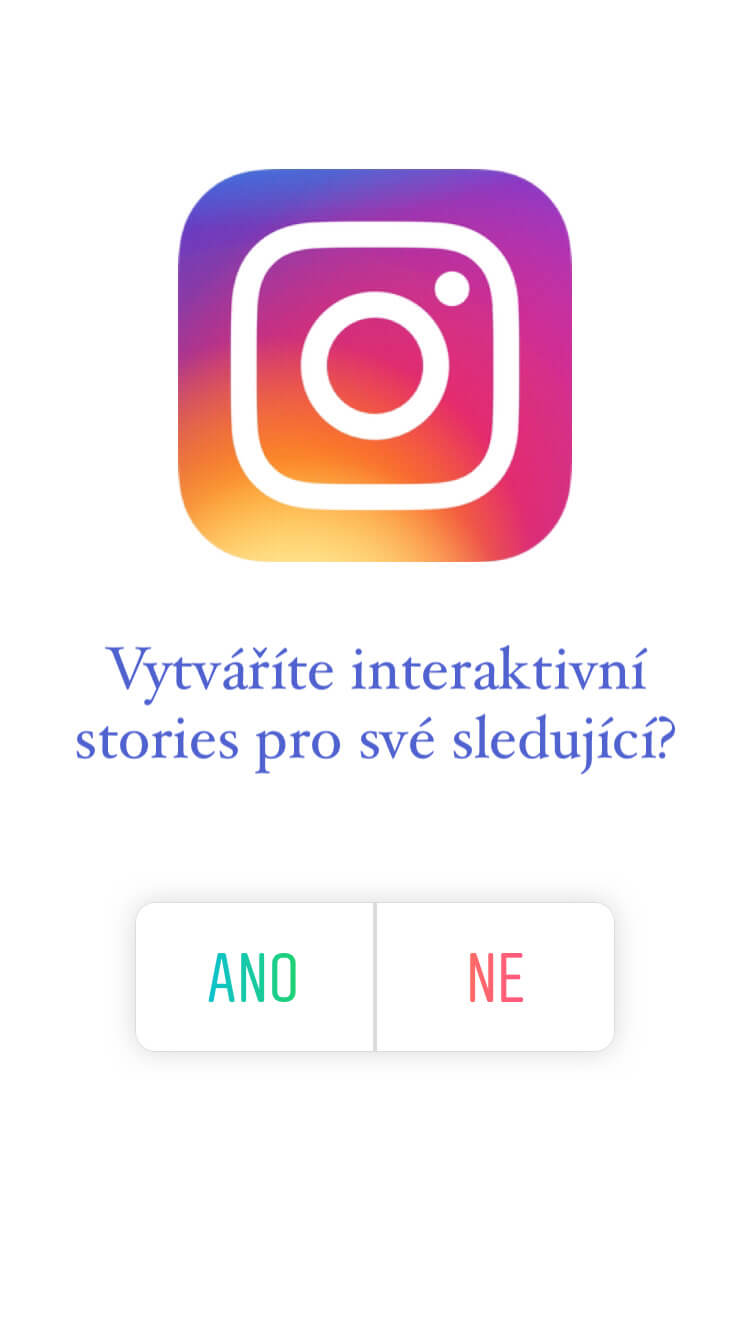 Anketa ve stories na Instagramu