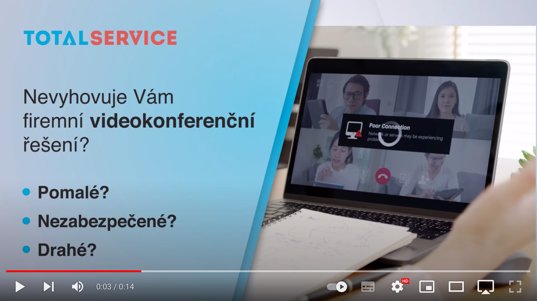 15vteřinová videa o Total Service na YouTube