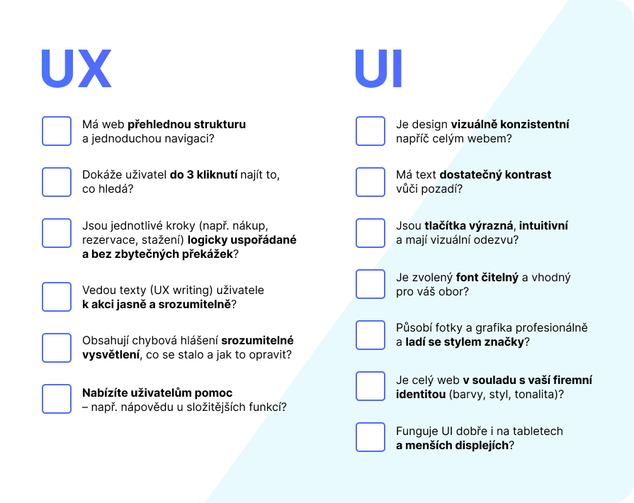 Check list dobrého UX a UI