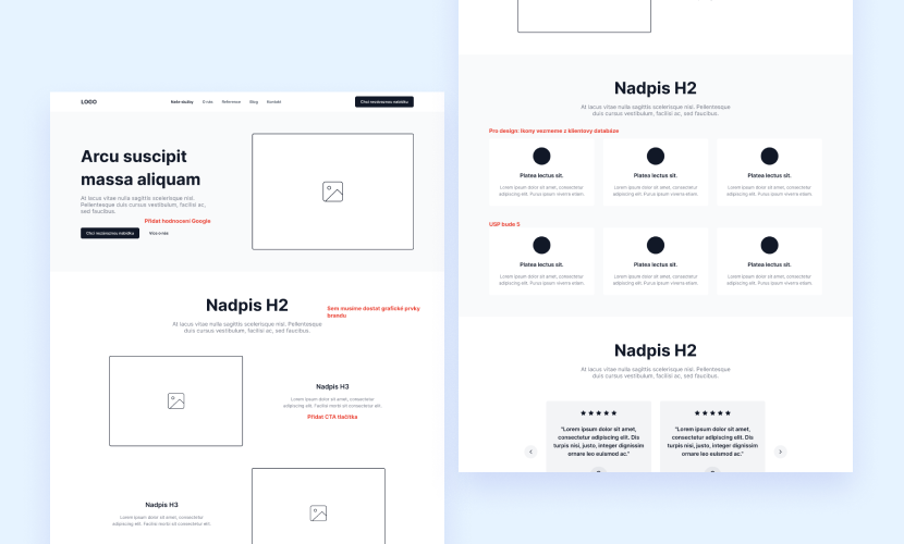 Wireframe webu