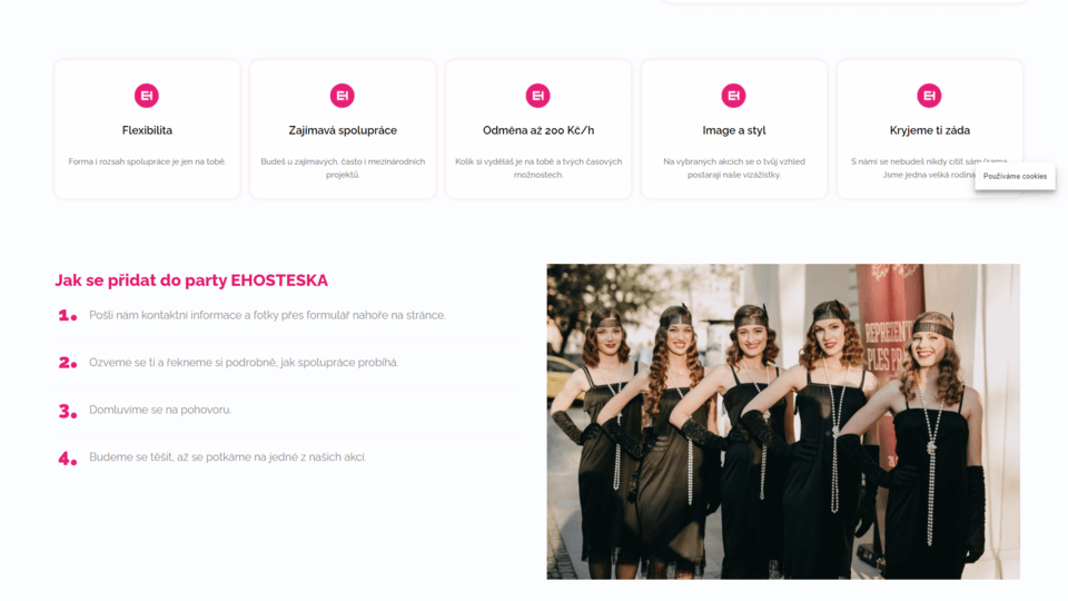 web pro ehostesku