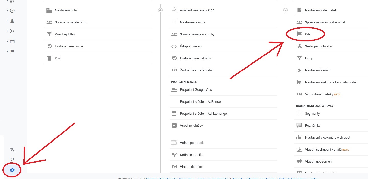 Jak v Google Analytics nastavit cíl?