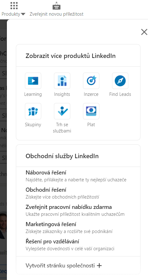 přihlašovací stránka LinkedIn