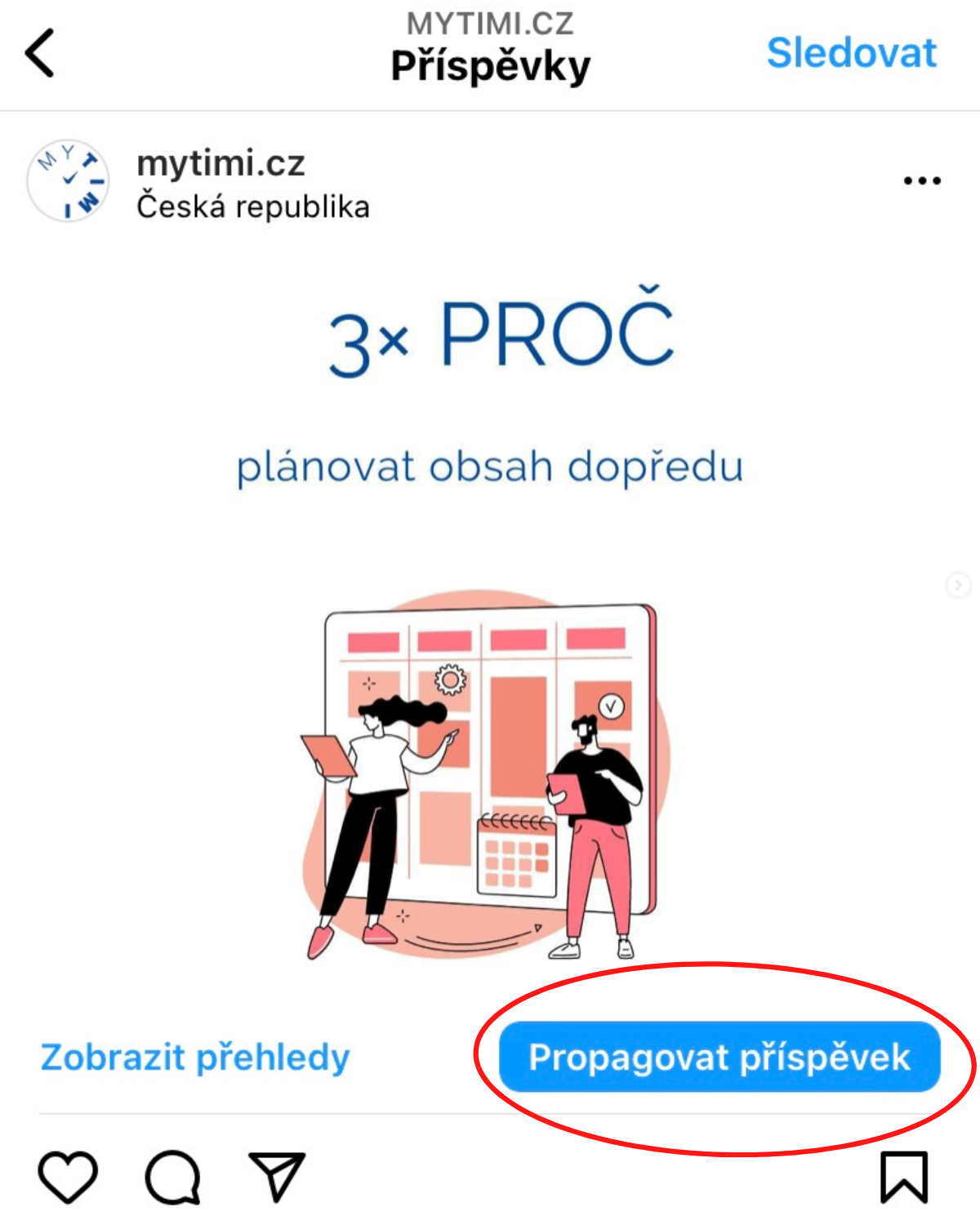 Propagovat příspěvek na Instagramu